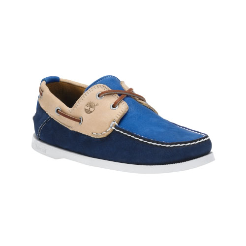 Men's TimberlandÂ® EarthkeepersÂ® Heritage 2-Eye Boat Shoes Tan/Navy/Bright Blue