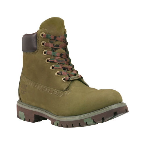 Men's Timberland® 6-Inch Premium Waterproof Boots Olive Nubuck/Camo
