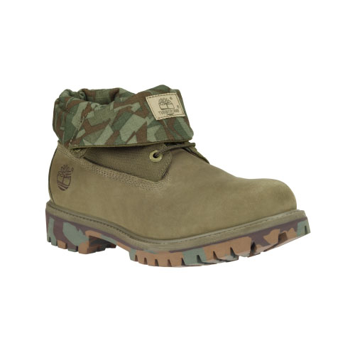 Men\'s Timberland® Roll-Top Boots Olive Nubuck/Camo Outsole