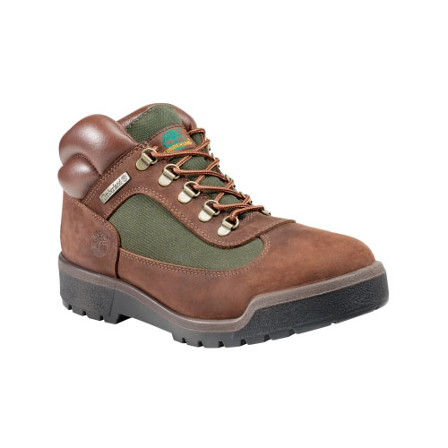 Men\'s TimberlandÂ® Classic Field Boots Brown Nubuck W/Olive Green