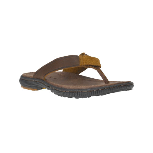Men's TimberlandÂ® Hollbrook Leather Flip-Flop Sandals Brown
