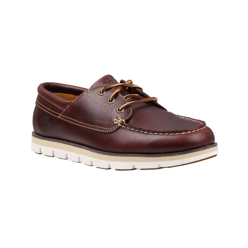 Men\'s Timberland® Earthkeepers® Harborside 3-Eye Leather Boat Shoes Burgundy Smooth