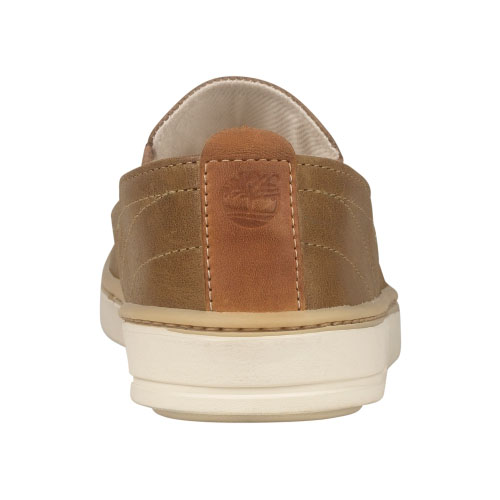 Men\'s TimberlandÂ® Hookset Handcrafted Leather Slip-On Shoes Light Brown Full-Grain