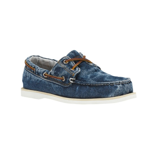 Men\'s Timberland® Denim Boat Shoes  Blue Washed Denim