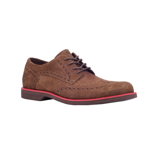 Men's Timberland® Earthkeepers® Stormbuck Lite Brogue Oxford Shoes Brown Tumbled Nubuck
