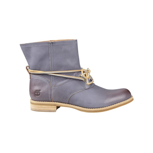 Women\'s Timberland® Savin Hill 3-Eye Leather Ankle Boots Folkstone Grey Full-Grain
