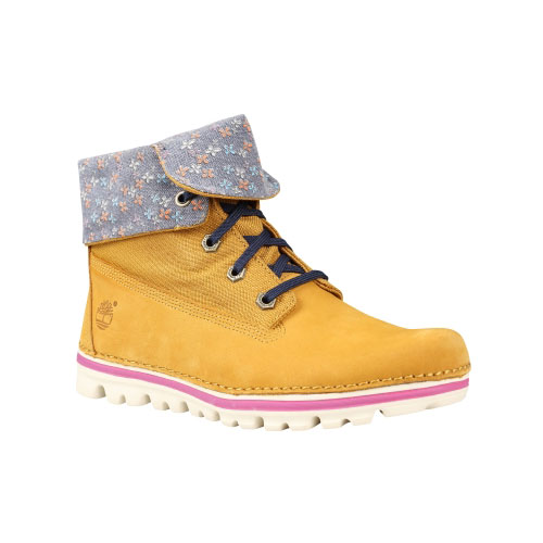 Women's Timberland® Earthkeepers® Brookton Canvas Roll-Top Boots Wheat Nubuck/Flowers