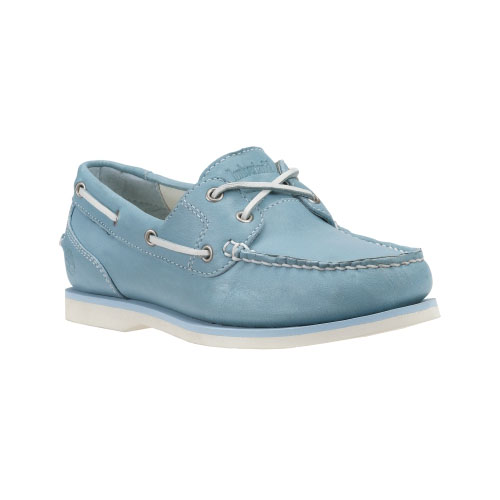 Women's Timberland® Earthkeepers® Classic Amherst 2-Eye Boat Shoes Light Blue Full-Grain