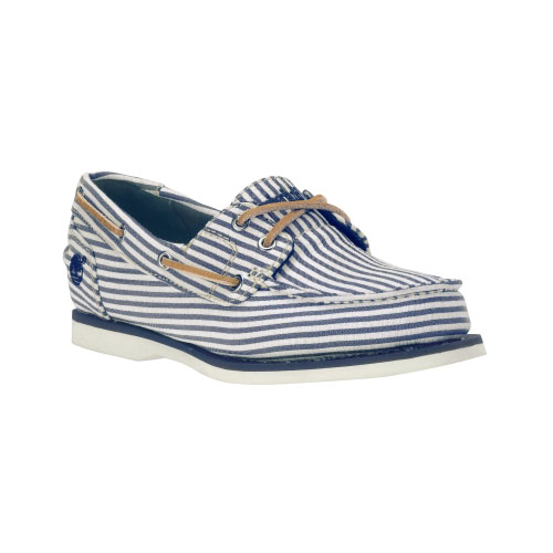 Women\'s TimberlandÂ® Classic Canvas Boat Shoes Blue/White Stripe