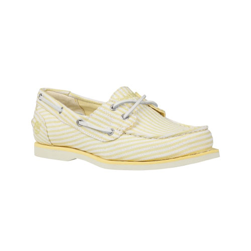 Women\'s Timberland® Classic Canvas Boat Shoes Yellow/White Stripe