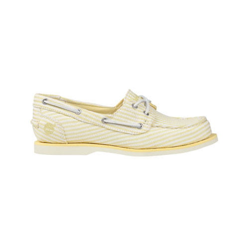 Women\'s TimberlandÂ® Classic Canvas Boat Shoes Yellow/White Stripe