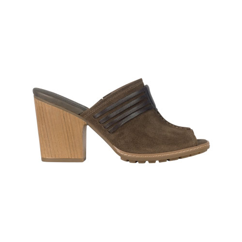 Women\'s TimberlandÂ® Strafford Leather Mule Sandals Dark Olive Suede