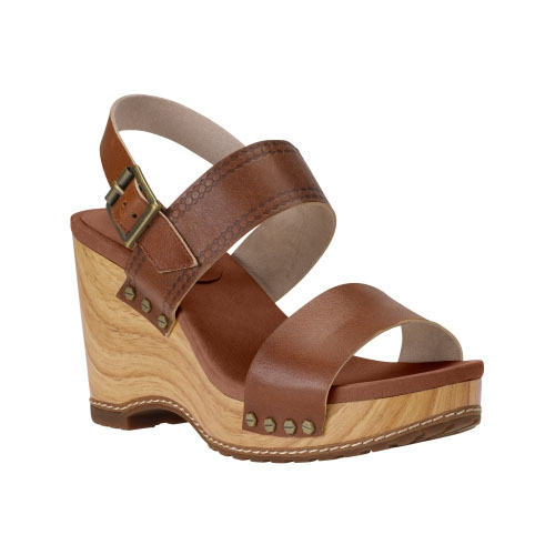 Women\'s TimberlandÂ® Tilden Leather Double-Strap Sandals Light Brown Full-Grain