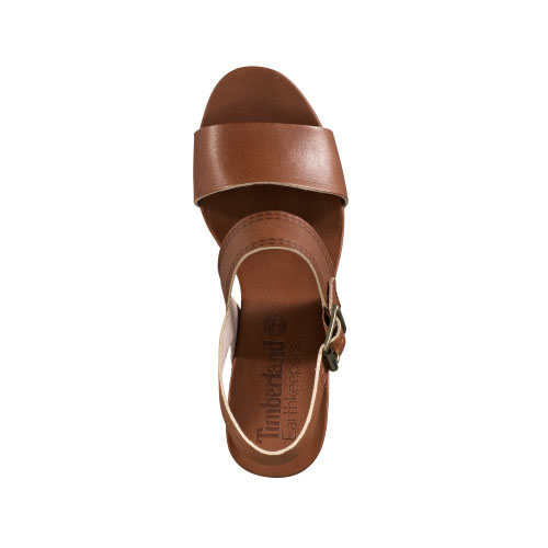Women\'s Timberland® Tilden Leather Double-Strap Sandals Light Brown Full-Grain