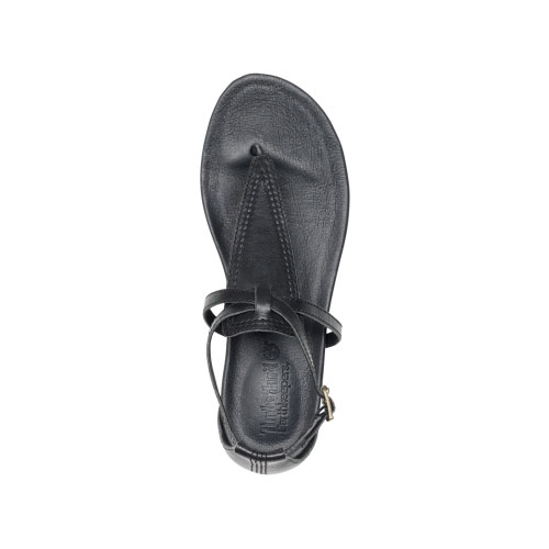 Women\'s TimberlandÂ® Harborview Leather Ankle Strap Sandals Black Full-Grain