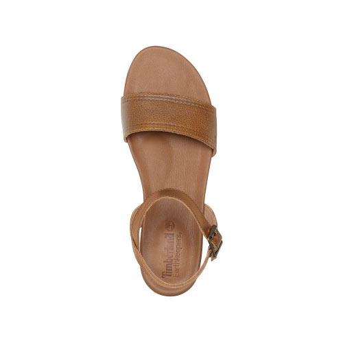Women\'s TimberlandÂ® Harborview Leather Y-Strap Sandals Light Brown Full-Grain