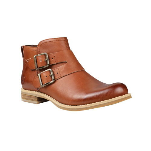 Women\'s TimberlandÂ® Savin Hill Double-Buckle Leather Ankle Boots  Light Brown Full-Grain
