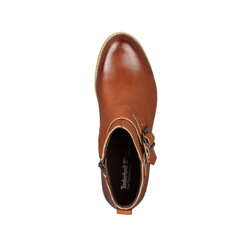 Women\'s TimberlandÂ® Savin Hill Double-Buckle Leather Ankle Boots  Light Brown Full-Grain